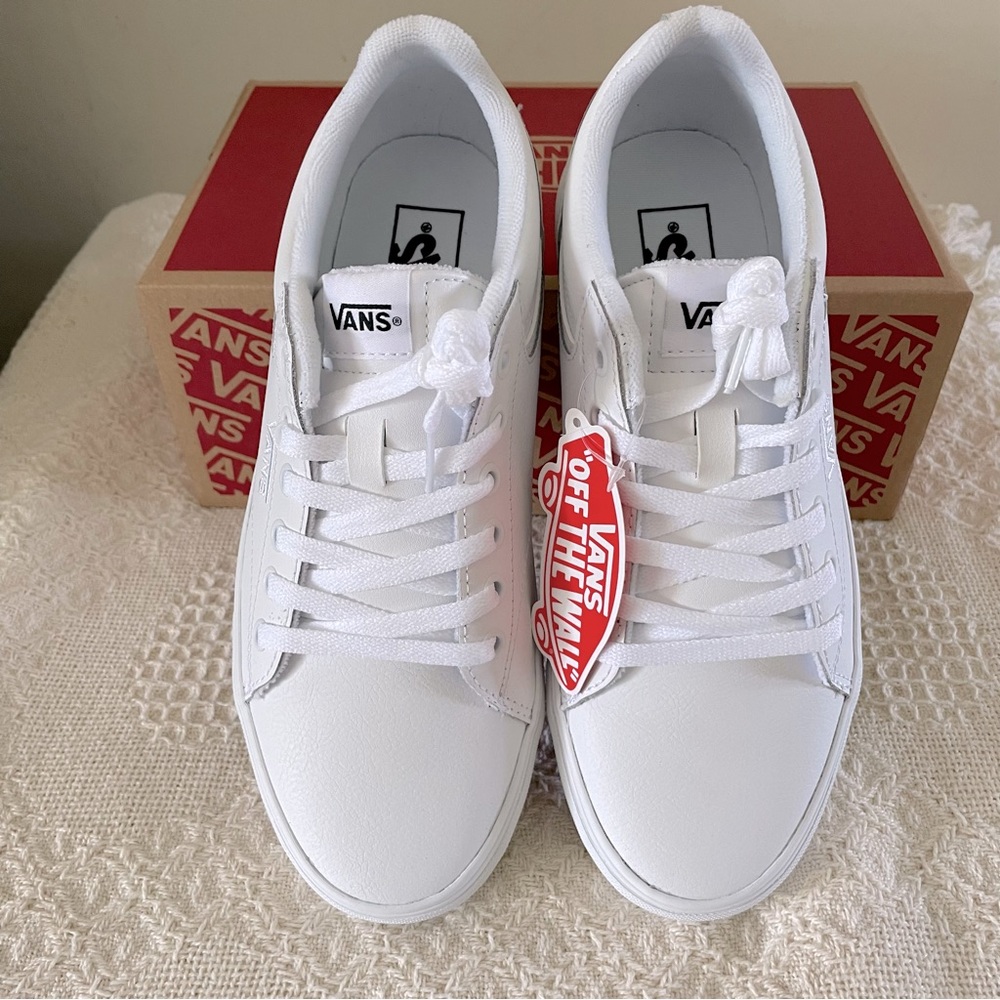 NEW WHITE LEATHER VANS - Picture 8 of 8